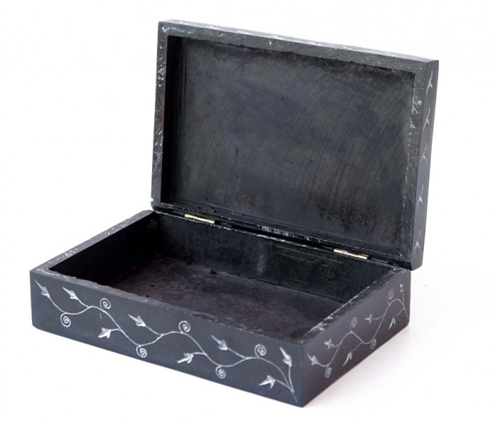 Шкатулка каменная крашеная 15x10x4см. NO.-169. Агальматолит (9170358)