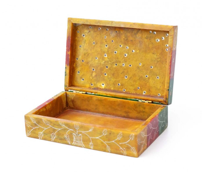 Скринька кам’яна фарбована 15x10x4см. NO.-188. Агальматоліт (9170376)
