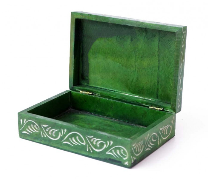 Скринька кам’яна фарбована 15x10x4см. NO.-189. Агальматоліт (9170377)