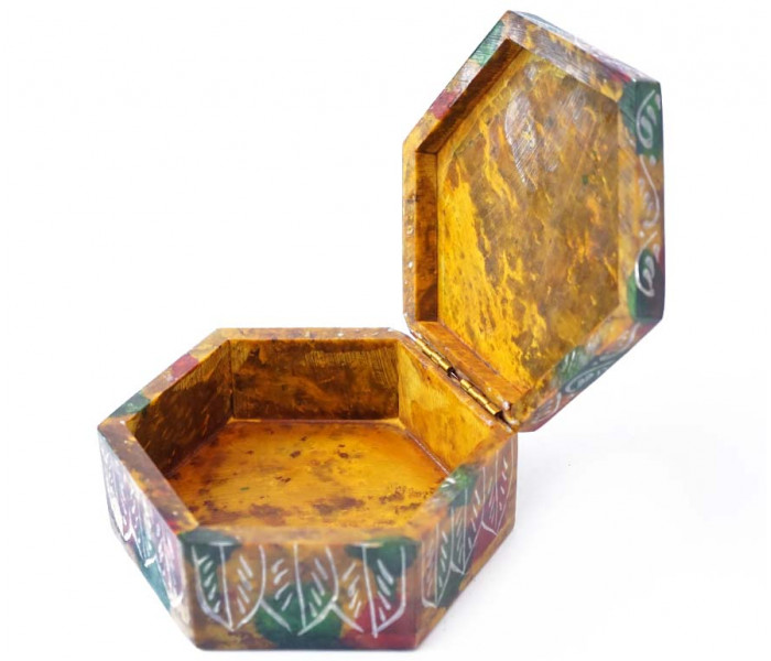 Скринька кам’яна шестигранна 10x10x5см. NO.-363. Агальматоліт (9170402)