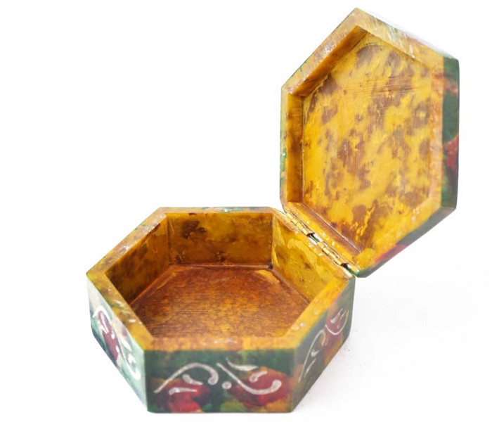 Скринька кам’яна шестигранна 10x10x5см. NO.-367. Агальматоліт (9170406)