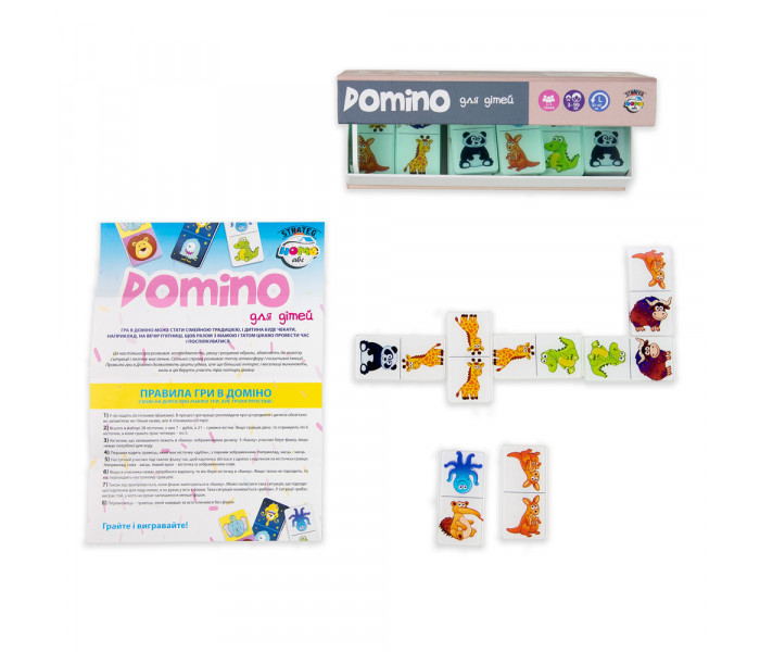 Настольная игра Domino Limited edition Зверята, белый (УКР). Strateg (30737)