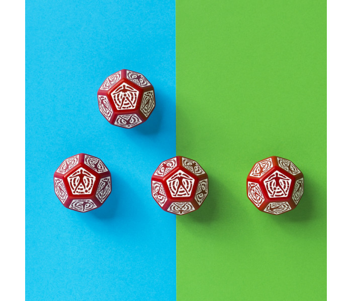 Кубик RPG D12 Red & white Hit Location Die (1 шт). Q WORKSHOP (12HIT03)