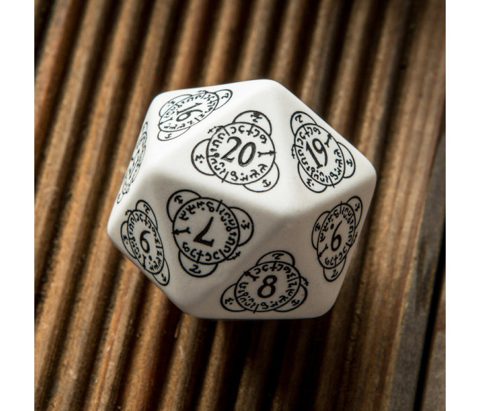 Кубик RPG D20 Level Counter White & black Die (1 шт). Q WORKSHOP (20LEV02)
