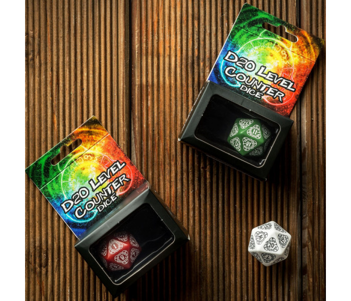 Кубик RPG D20 Level Counter White & black Die (1 шт). Q WORKSHOP (20LEV02)