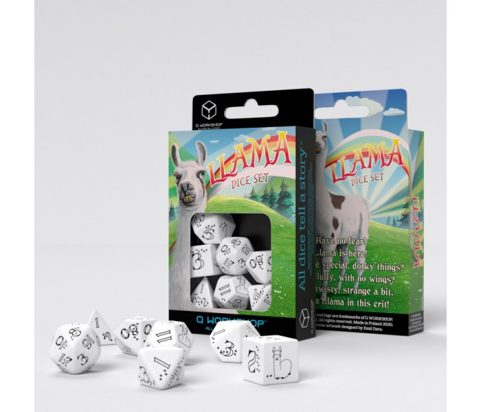 Кубики RPG Bright Llama Dice Set (White & black). Q WORKSHOP (SLLA02)