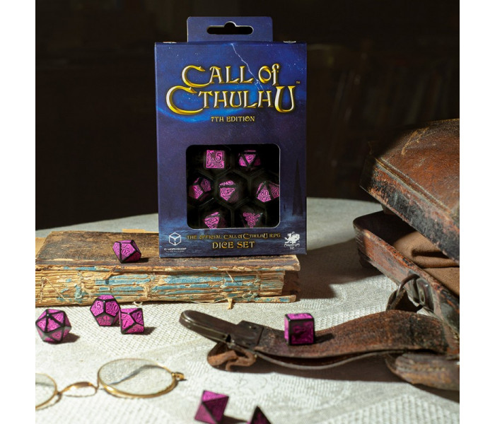 Кубики RPG Call of Cthulhu 7th Edition - Black & magenta Dice Set. Q WORKSHOP (SCTR20)