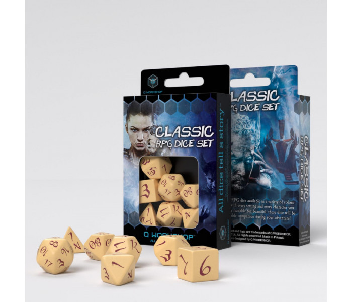 Кубики RPG Classic RPG Beige & burgundy Dice Set. Q WORKSHOP (SCLE14)