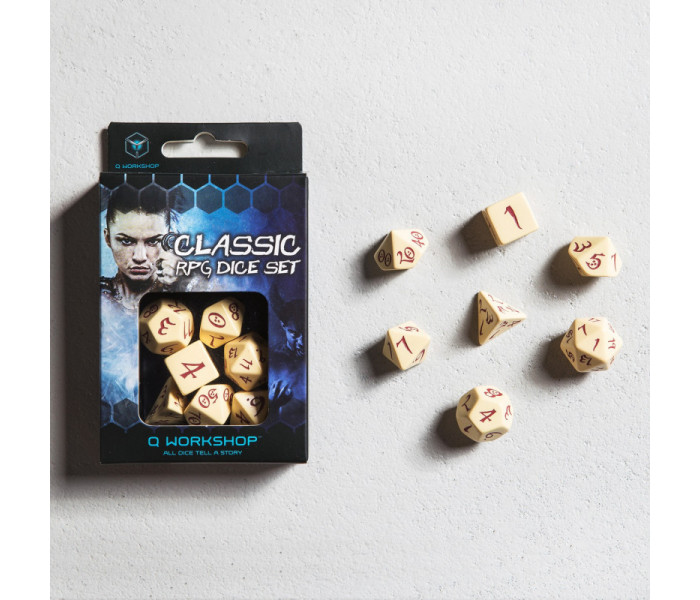 Кубики RPG Classic RPG Beige & burgundy Dice Set. Q WORKSHOP (SCLE14)