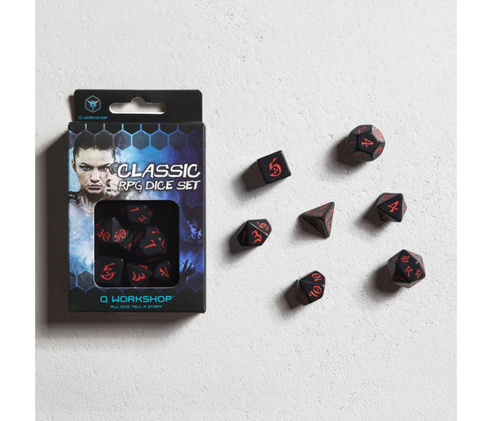 Кубики RPG Classic RPG Black & red Dice Set. Q WORKSHOP (SCLE06)