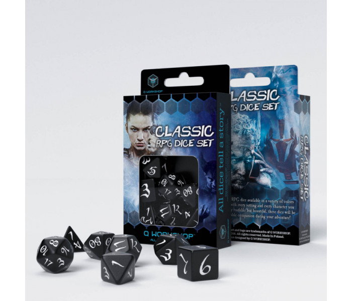 Кубики RPG Classic RPG Black & white Dice Set. Q WORKSHOP (SCLE01)