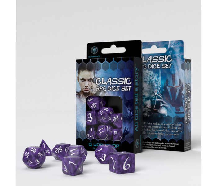 Кубики RPG Classic RPG Lavender & white Dice Set. Q WORKSHOP (SCLE07)