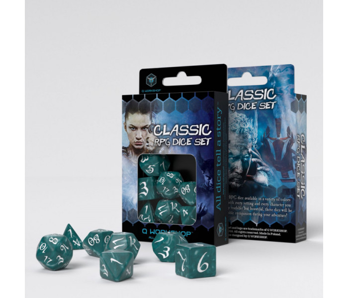 Кубики RPG Classic RPG Stormy & white Dice Set. Q WORKSHOP (SCLE04)