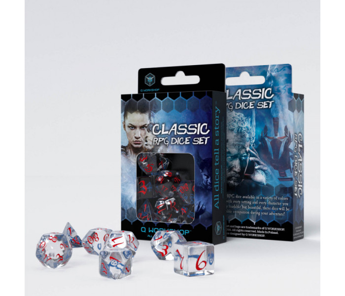 Кубики RPG Classic RPG Translucent & blue-red Dice Set. Q WORKSHOP (SCLE03)