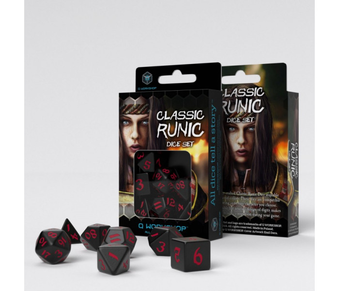 Кубики RPG Classic Runic Black & red Dice Set. Q WORKSHOP (SCLR01)