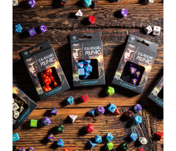 Кубики RPG Classic Runic Black & red Dice Set. Q WORKSHOP (SCLR01)