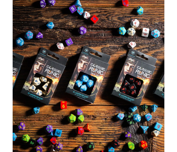 Кубики RPG Classic Runic Black & red Dice Set. Q WORKSHOP (SCLR01)