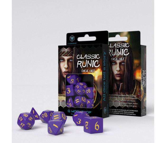 Кубики RPG Classic Runic Purple & yellow Dice Set. Q WORKSHOP (SCLR15)
