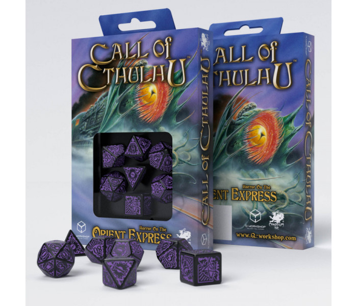 Кубики RPG COC Horror on the Orient Express Black & purple Dice Set. Q WORKSHOP (SCTO05)