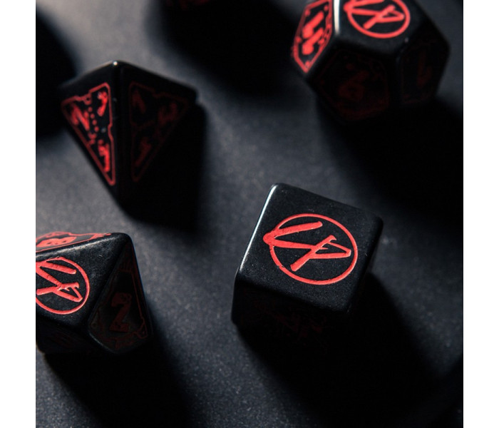 Кубики RPG Cyberpunk Red Dice Set. Blood over Chrome. Q WORKSHOP (SCPU01)