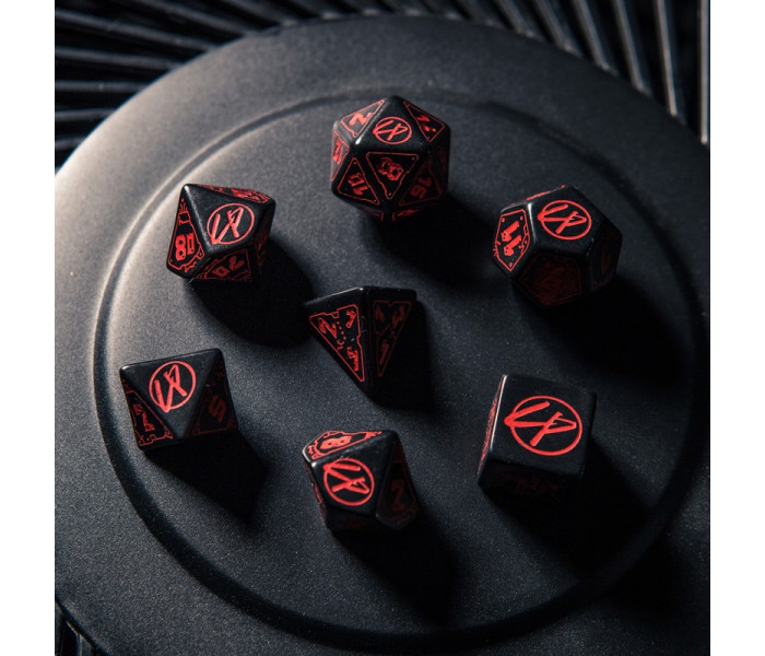 Кубики RPG Cyberpunk Red Dice Set. Blood over Chrome. Q WORKSHOP (SCPU01)