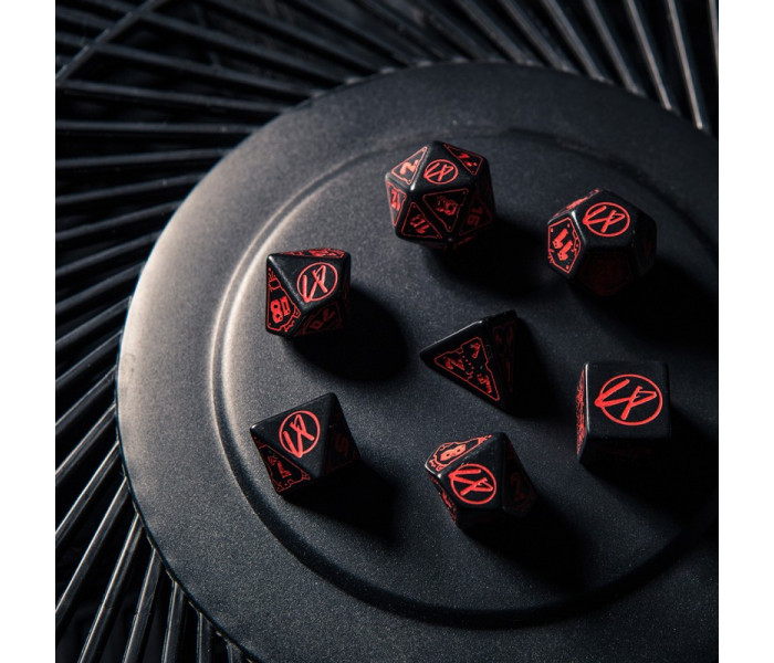 Кубики RPG Cyberpunk Red Dice Set. Blood over Chrome. Q WORKSHOP (SCPU01)