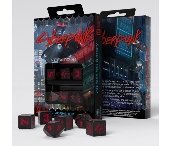 Кубики RPG Cyberpunk Red: Night City Essential 6 Dice Set. Q WORKSHOP (SCPE01)
