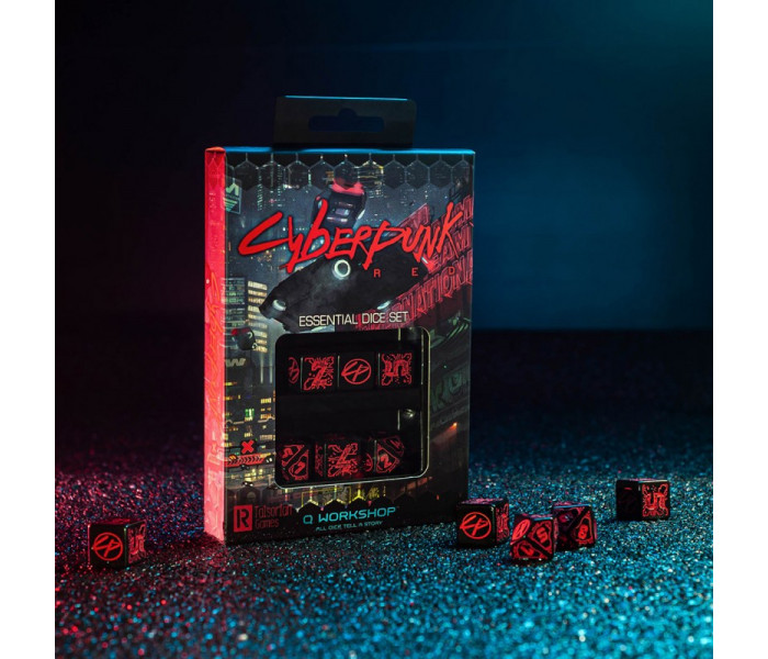 Кубики RPG Cyberpunk Red: Night City Essential 6 Dice Set. Q WORKSHOP (SCPE01)