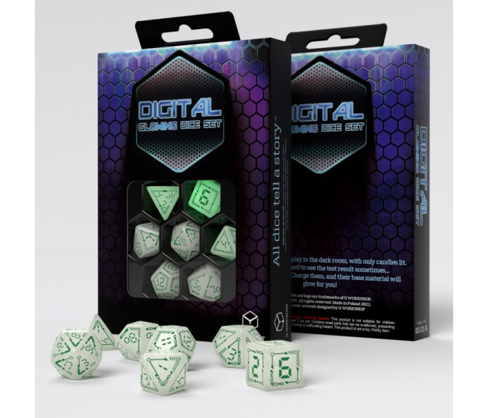 Кубики RPG Digital Glowing Dice Set. Q WORKSHOP (SDGT01)