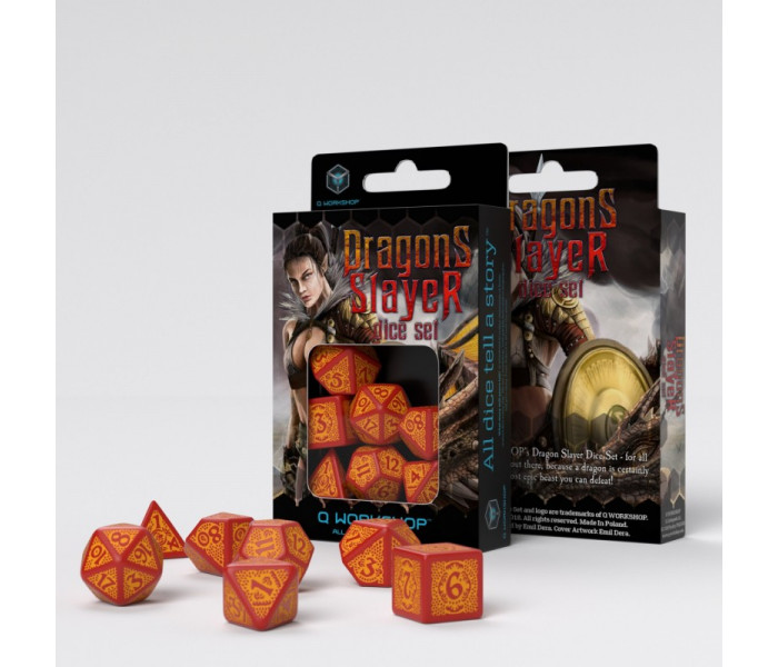 Кубики RPG Dragon Slayer Red & orange Dice Set. Q WORKSHOP (SDRS01)
