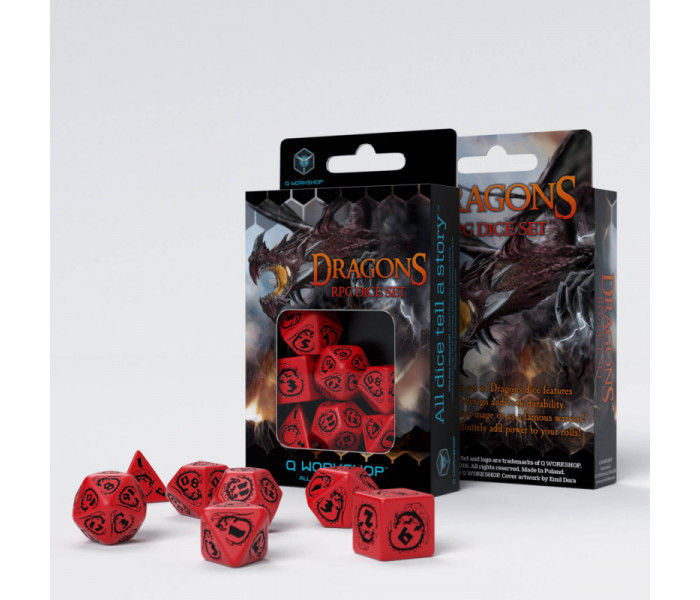 Кубики RPG Dragons Dice Set: Garnet. Q WORKSHOP (SDRA04)