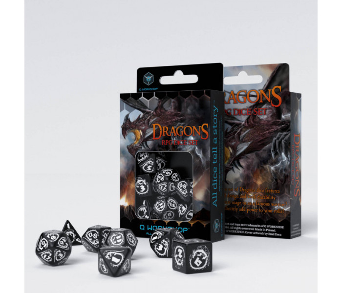 Кубики RPG Dragons Dice Set: Hematite. Q WORKSHOP (SDRA01)