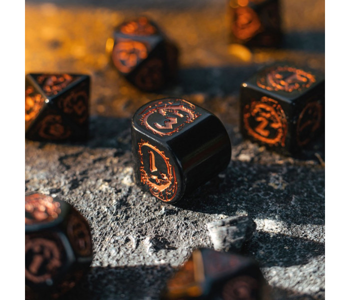 Кубики RPG Dragons Modern Dice Set: Obsidian. Q WORKSHOP (RDRA07)