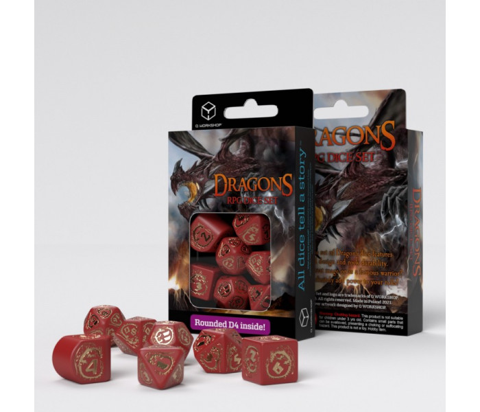 Кубики RPG Dragons Modern Dice Set: Ruby. Q WORKSHOP (RDRA08)