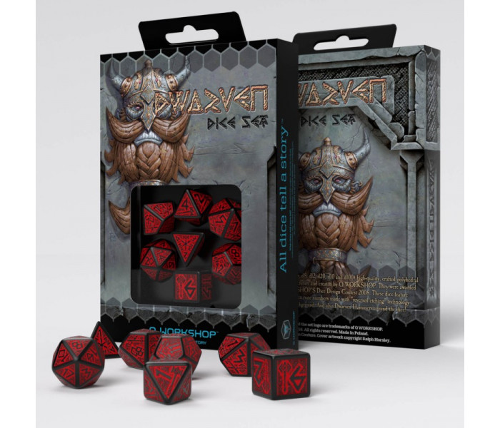 Кубики RPG Dwarven Black & red Dice Set. Q WORKSHOP (SDWA06)