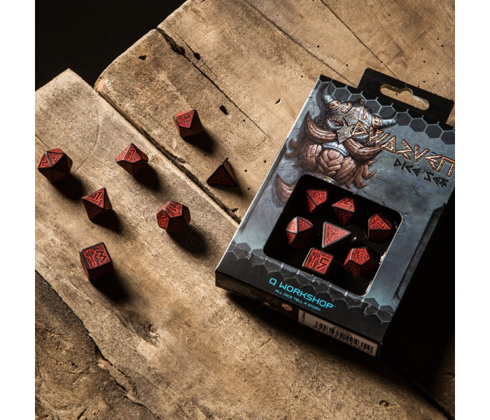 Кубики RPG Dwarven Black & red Dice Set. Q WORKSHOP (SDWA06)