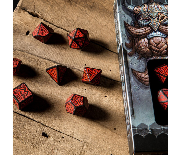 Кубики RPG Dwarven Black & red Dice Set. Q WORKSHOP (SDWA06)