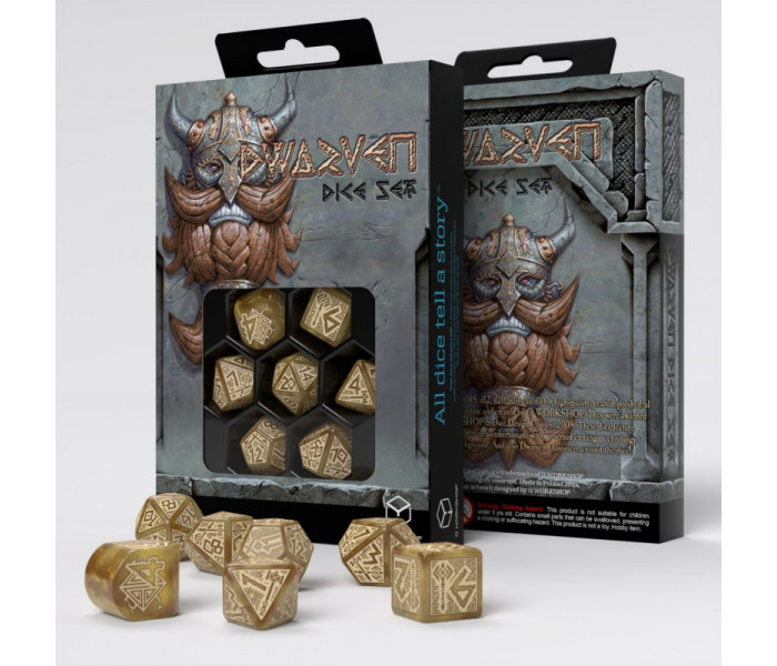Кубики RPG Dwarven Dice Set: Gold. Q WORKSHOP (RDWA08)