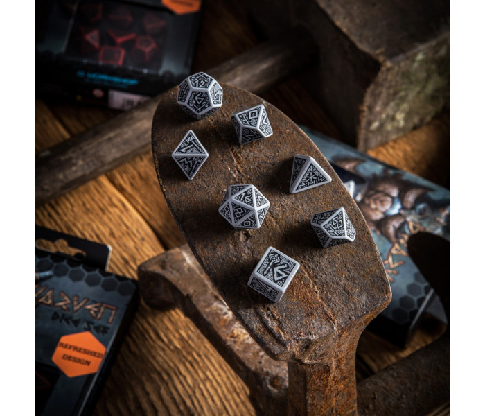 Кубики RPG Dwarven Gray & black Dice Set. Q WORKSHOP (SDWA03)