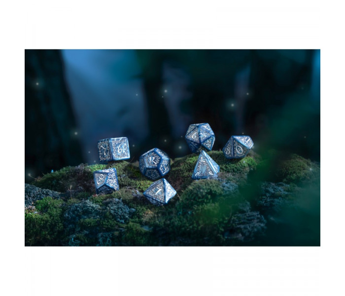 Кубики RPG Elvish Cobalt & Silver Dice Set. Q WORKSHOP (SELV10)