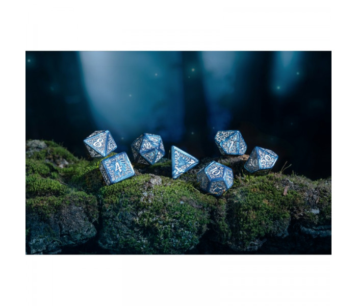 Кубики RPG Elvish Cobalt & Silver Dice Set. Q WORKSHOP (SELV10)