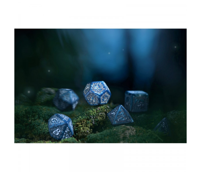 Кубики RPG Elvish Cobalt & Silver Dice Set. Q WORKSHOP (SELV10)