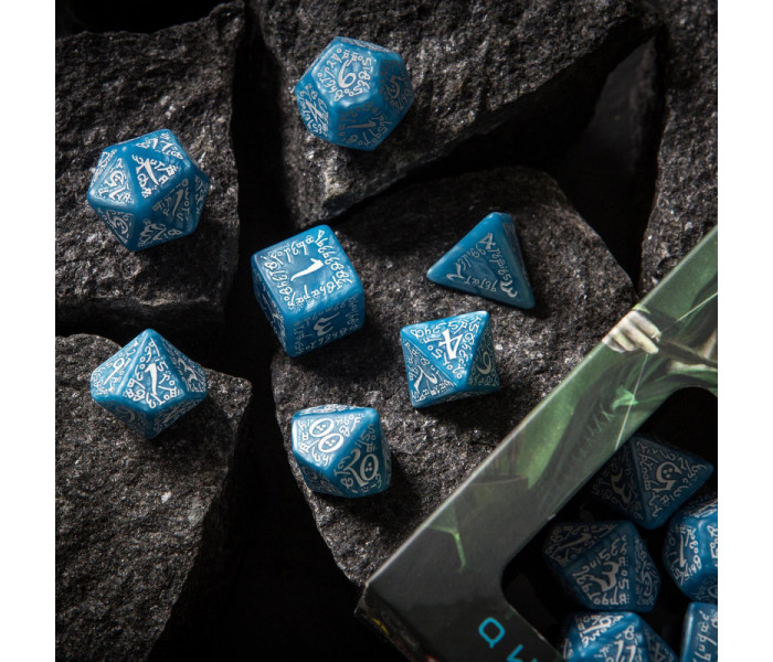 Кубики RPG Elvish Glacier & white Dice Set. Q WORKSHOP (SELV09)