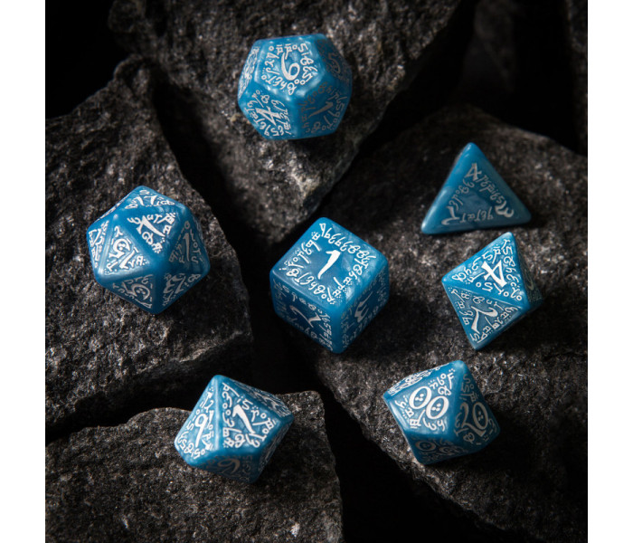 Кубики RPG Elvish Glacier & white Dice Set. Q WORKSHOP (SELV09)