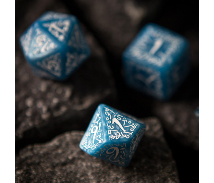 Кубики RPG Elvish Glacier & white Dice Set. Q WORKSHOP (SELV09)