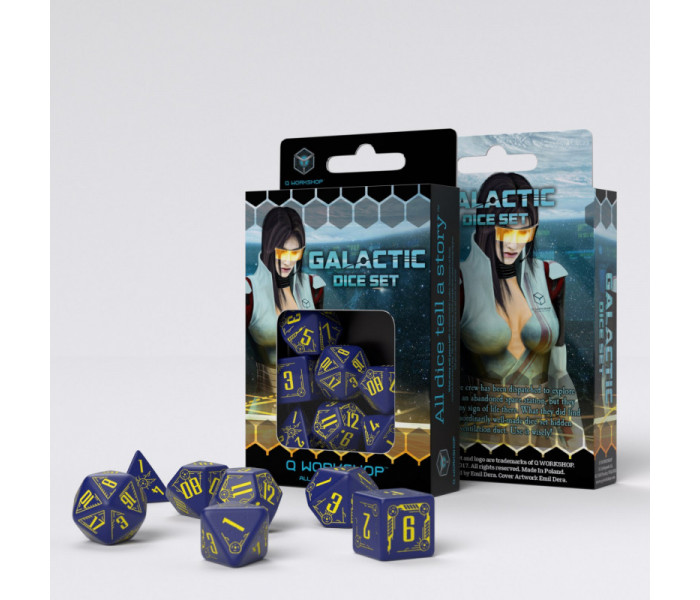 Кубики RPG Galactic Navy & Yellow Dice Set. Q WORKSHOP (SGAL01)