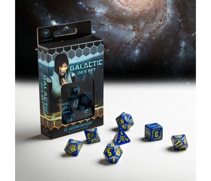 Кубики RPG Galactic Navy & Yellow Dice Set. Q WORKSHOP (SGAL01)