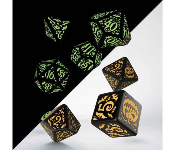 Кубики RPG Halloween Pumpkin - Jack O’Lantern Dice Set. Q WORKSHOP (SHAP02)