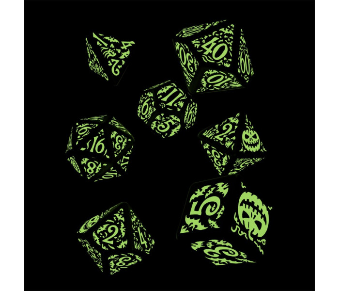Кубики RPG Halloween Pumpkin - Jack O’Lantern Dice Set. Q WORKSHOP (SHAP02)