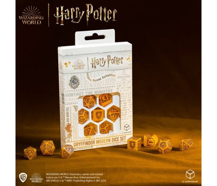 Кубики RPG Harry Potter. Gryffindor Modern Dice Set - Gold. Q WORKSHOP (190142/2023/1/B)
